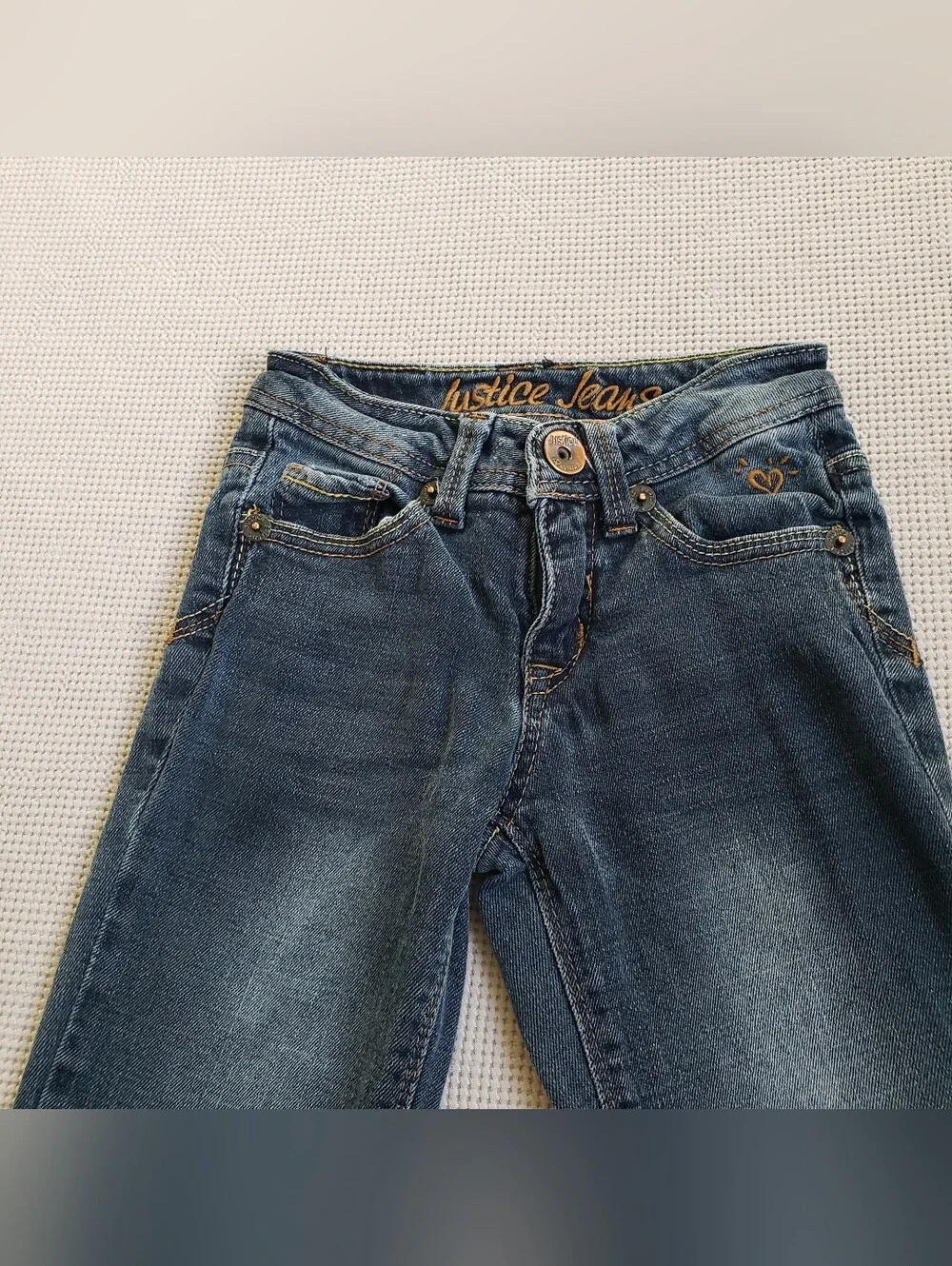 Justice Girls ‎ Size 8S Blue Flared Jeans Cotton blend